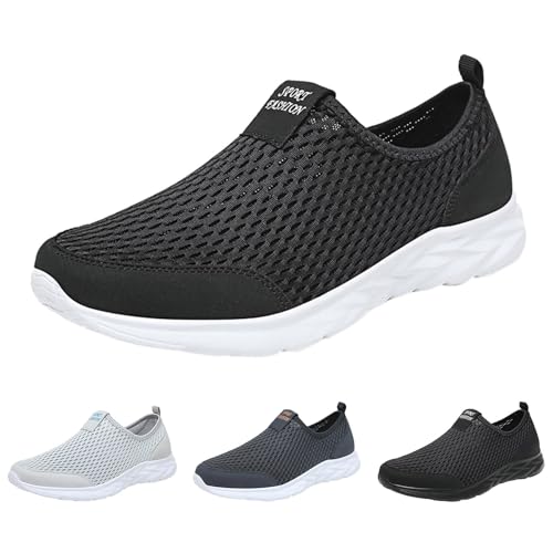Ortopedisk sko dam sommar lätt mesh, löparskor, löparskor, halkfria löparskor sneakers jogging utomhus löparsko stor storlek bekväm 37–48, vit, 47 EU