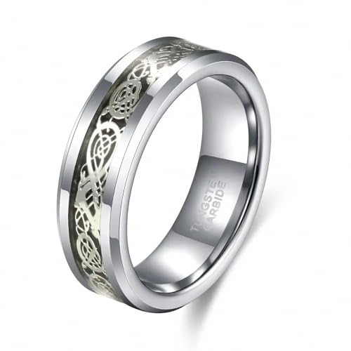 Anillo de dragón para hombre en tungsteno plata ideal para regalo