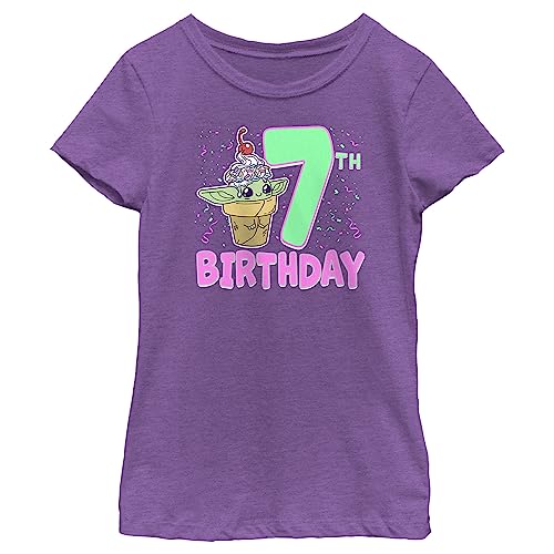 Girl's Star Wars: The Mandalorian 7th Birthday Grogu Ice Cream T-Shirt