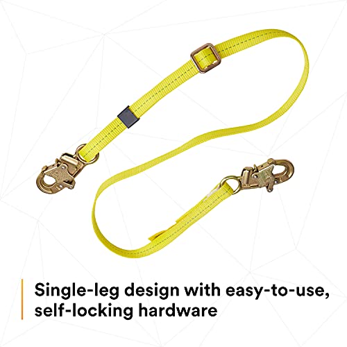 Image of 3M DBI-SALA 1231016 Web Adjustable Positioning Lanyard, 6', 3 /4 inch Snap Hooks, Yellow