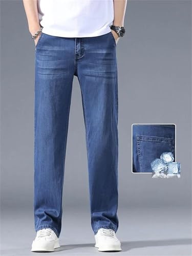 Men's Business Jeans Spring Thin Denim Pants Casual Straight Loose Fit Comfortable Trousers Male2