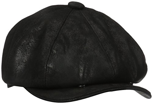 Stetson Men's Weathered Leather 8/4 Cap, Black, X-Large