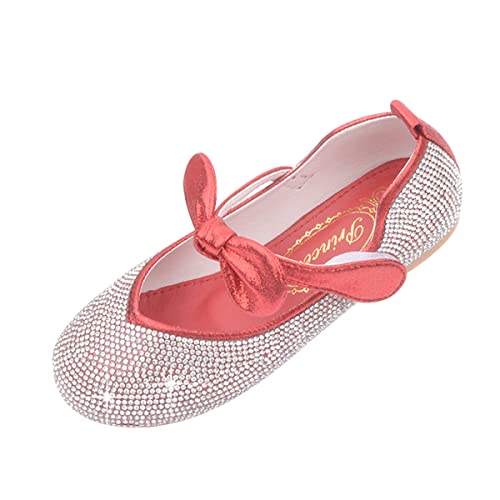 Filles Chaussures Princesse Glitter Enfants Flat Mary Jane Chaussure Bowknot Chaussures De Danse Rouge EU 29 Cover