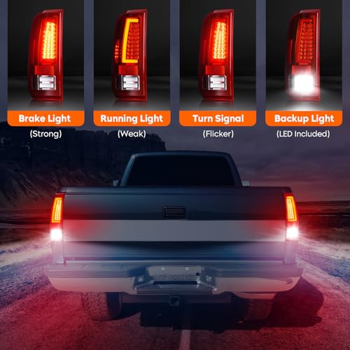 LED Tail Lights for Ford F250 F350 F450 F550 Super Duty 2008-2016,only fit Fleetside Bed Model, Rear Taillight Assembly, Chrome Housing Red Lens by Tresound - Used condition - Image 2