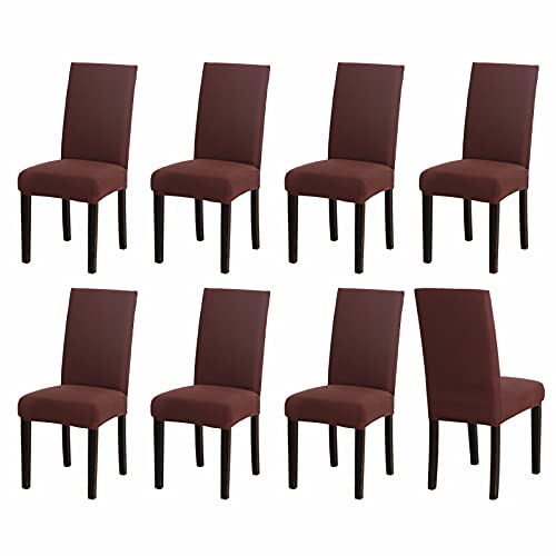 Sufdari Chair Covers 8 Brown,Stretch Dining Chair Covers