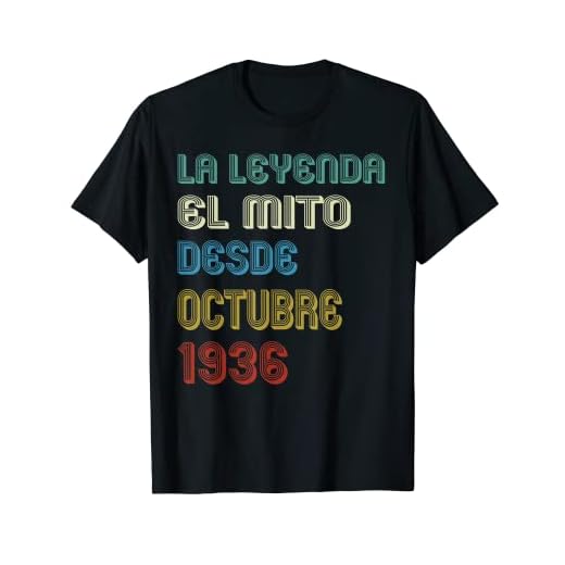 86 Años Cumpleaños Octubre 1936 Hombre Mujer Octubre Camiseta