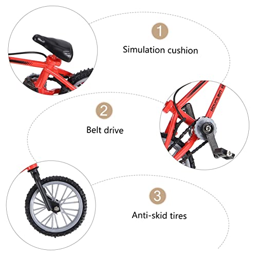 Besportble 3 Sets Finger Bike Mini Figurine Exercie Bikes Pet Toys Miniature Bike Model Skateboard Park Ramp Toys Wiggles Toys Bike Toy Finger Bicycle Finger Mini Bike Plastic Red Puzzle Doll #TOP1