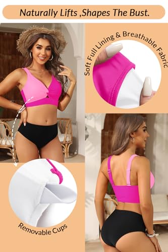 Image of Women's Bikini Top - Supportive Swimsuit for Large Bust - 2025 Cut Out Twist Swim Top