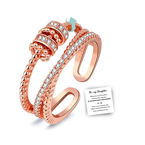 choice of all Fidget Ring to My Daughter Gifts from Mom Mother Hope Anxiety Breathe Spinner Ring for Women Birthday Valentines Day Gifts