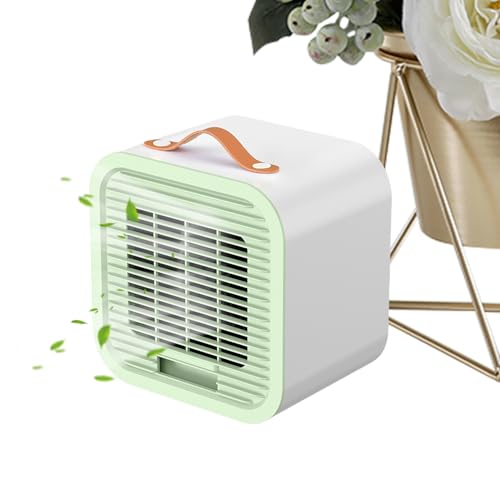 Ventilador de aire acondicionado: ajustes de refrigerador de aire mini recargables para instantánea, enfriamiento de ahorro de energía con función de niebla ajustable, dormitorio de luz nocturno