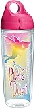 Tervis 1269243 Disney - Tinkerbell Pixie Dust Insulated Tumbler with Wrap and Passion Pink Lid, 24 oz Water Bottle, Clear