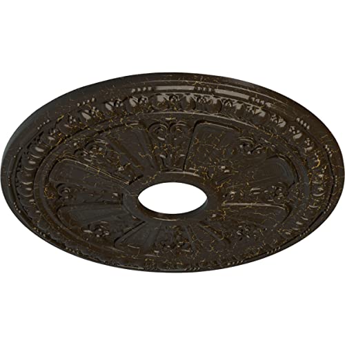 Image of Ekena Millwork CM18RASHC Raymond Ceiling Medallion, Stone Hearth Crackle