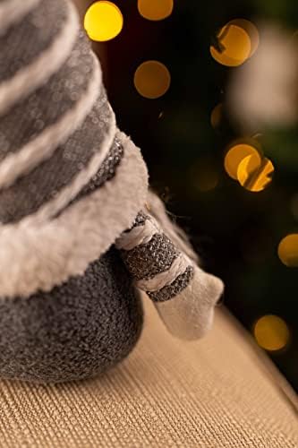 Marco Paul Christmas Grey Standing Gonk 35cm Super Furry Fabric Gonk Soft Touch Plush Festive Indoor Ornament Novelty Xmas Home Decoration Winter Santa Figure