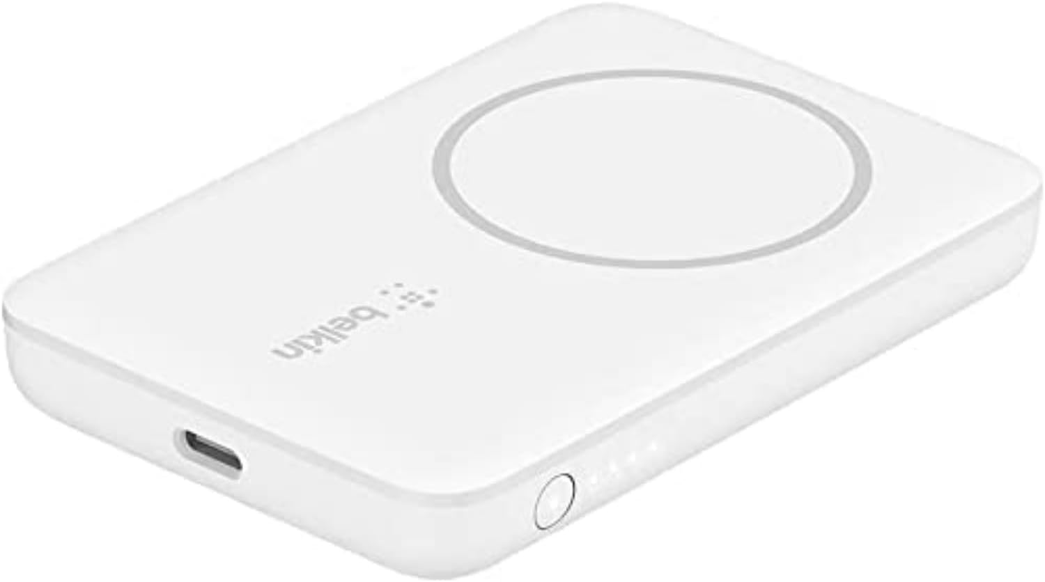 Belkin BPD002btWH MagSafe Magnetic Wireless Power Bank 3C 2500mAh for iPhone 15/14/13/12 Series, Carry-On Compatible, White