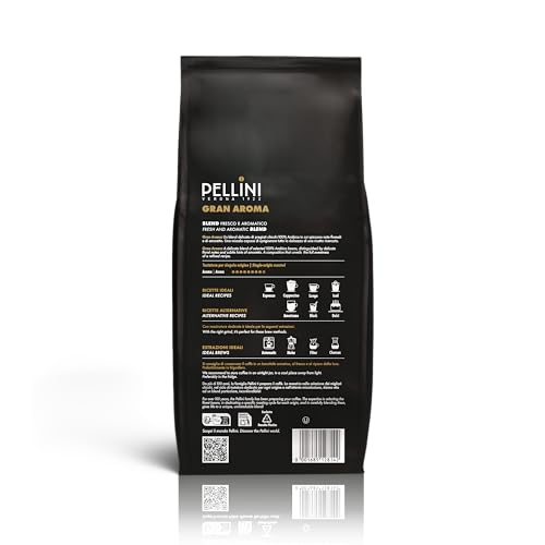 Pellini Caffè in grani Espresso Gusto Bar N. 3 gran Aroma, 1 Confezione da 1 kg - 8