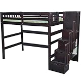 SCANICA Staircase Twin Loft Bed with Storage Espresso
