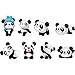 Panda Figurine,8 Pezzi Animal Action Figures Decorazioni Torte Topper Statuette a Forma di Panda per Bambini Festa Favori Divertimento Ufficio Casa Decorazione