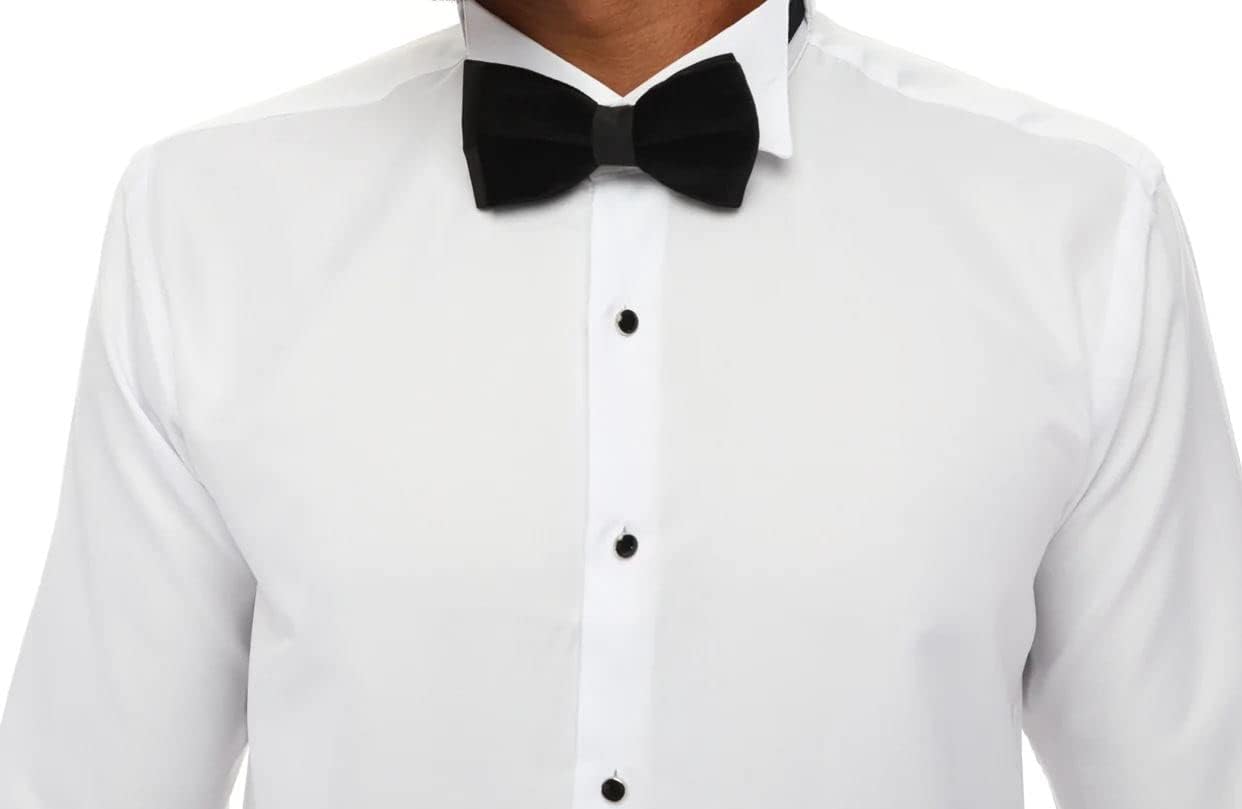 Mens Wing Collar Shirt Tuxedo White Double Cuff Dinner Classic