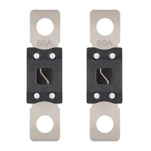 VEXUNGA MEGA Fusibles Coche 50A Fusibles ANM Mega Fusible de Alta Corriente 50 Amperios para Vehiculos Autocaravana Camiones Autobuses (2 Piezas)