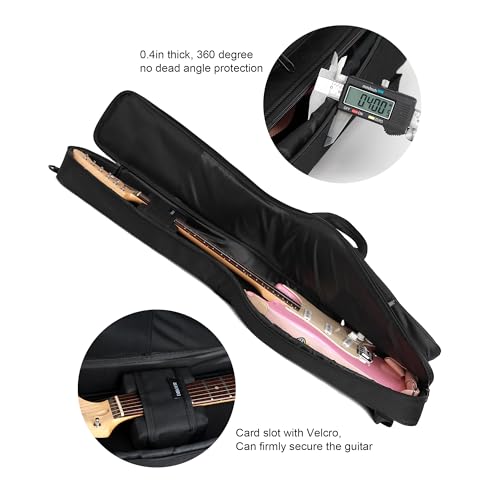 diboer 39 inch Electric Guitar Bag Equipped with a protective neck pillow Electric Guitar Gig Bag 0.35in Padding Dual Adjustable Shoulder Strap Electric Guitar Case - Thumbnail 7
