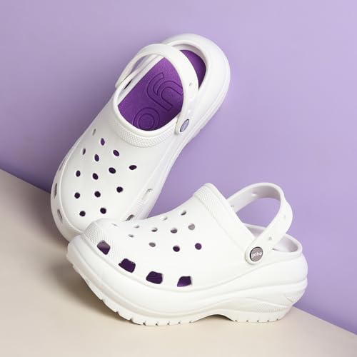 Image of YOHO Jumbo Clogs for Women & Girls | Lightweight & Waterproof Monsoon Footwear | Chunky Design with Back Strap Rainy Sandals