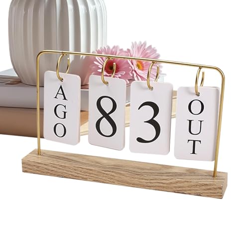 Calendario de Escritorio de Madera Diario para Cafetería Salón y Mesa de Estudio Minimalista