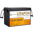 12V 200Ah Lithium Battery LiFePO4 Deep Cycle Battery,100A BMS,4000+ Cycles,Perfect for RV, Home Storage,Marine,Solar Power System and Outdoor Camping. (12V 200Ah)