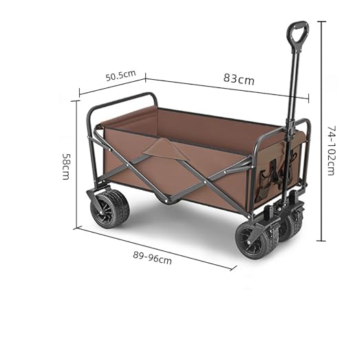 Carrello pieghevole da giardino con ruote per tutti i terreni, per campeggio, shopping e giardinaggio, portatile, multiuso