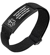 VNOX Medical Alert Bracelets for Men & Women Kids with Free Engraving Adjustable Stainless Steel ...