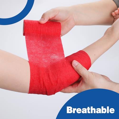 Image of AZEN 36 Pack Self Adhesive Bandage Wrap, 4 inch X 5 Yards Elastic Cohesive Bandage Wrap, Color Athletic Tape, Tattoo Grip Tape Wrap, Vet Wrap, Ankle Tape