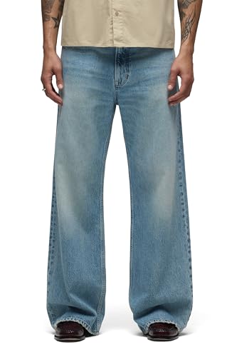 Image of Hudson Men's Luca Loose Fit Wide Leg Denim Pant