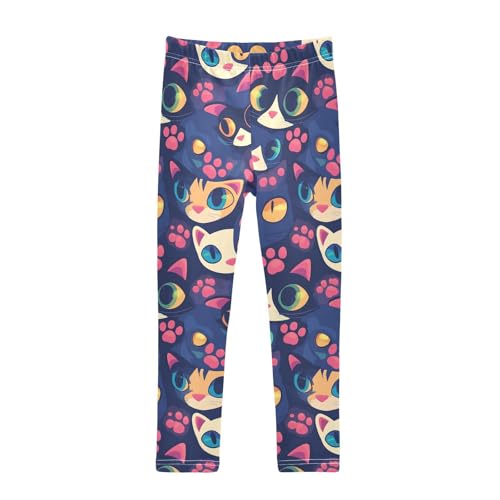 KLL Footprint Cat Fashion Toddler Girls Active Leggings Casual Full Length Lounge Pants Exercise