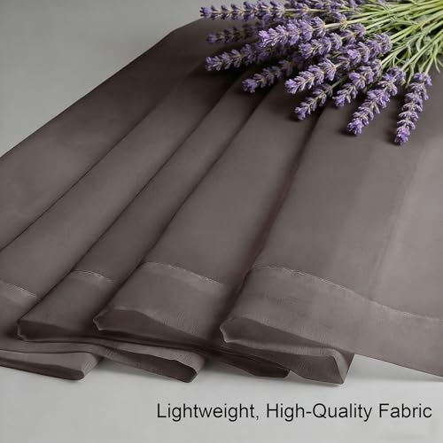 Rideaux voilages filtrants et lumineux 125x105 cm doux pour tamiser la chambre