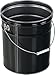 Vestil Pail-STL-RI Steel Open Head Pail with Handle, 5 Gallon Capacity, Black (Two Pack)