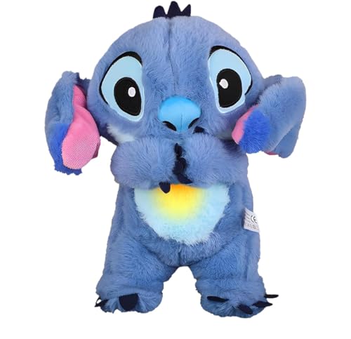 Image of Glyrnur Breathing Stuffed Animal, Breathing Panda Sleep Buddy, Soothe Snuggle Panda Plush with Realistic Breathing Motion and Lights Music (Pink