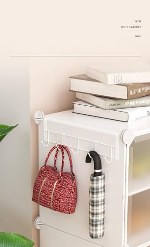 Image of Plastic Shoe Rack for Home with Door, 8 Door 16 Shelf | DIY Shoe Stand Organizer Cabinet for 32 Pairs Storage | Portable Slipper & Chappal Stand (Black)
