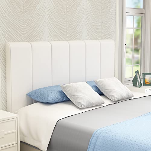 Yongchuang Upholstered Headboard Queen White Faux Leather Headboard For Queen/Full Size Bed Adjustable Height Foldable Heaboard thumb #4