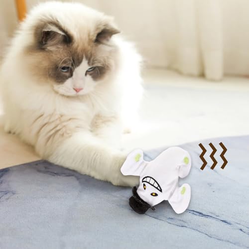 Jouet électrique interactif pour chat fantôme durable en peluche de qualité - 3