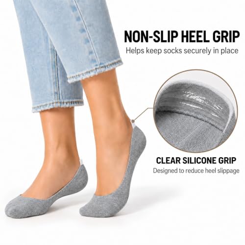 Image of YEJIMONG Cotton No Show Socks for Women, 8 Pairs, Sizes 5-10