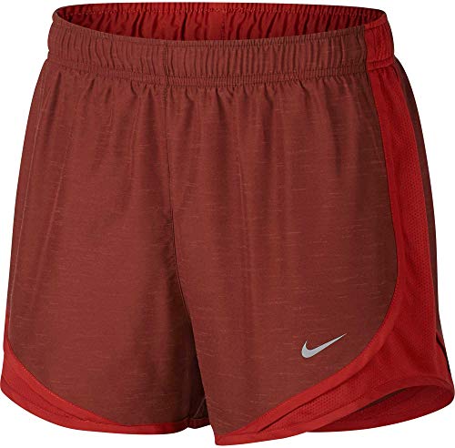 Nike Womens 3 Dry Tempo Heatherized Running Shorts (Dune Red Heather, X-Small)