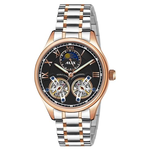 Image of ALIX AL2917 Modern Textured Dial Chronograph Analog Watch Black Strap