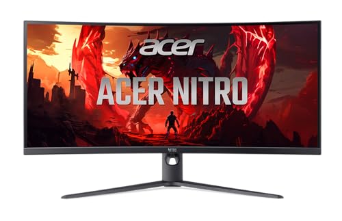 Image of Acer Nitro 34 inch 1500R 21:9 Curved Zero-Frame QHD 3440 x 1440 Gaming Monitor | AMD FreeSync | Up to 180Hz Refresh | 1ms (MPRT) | 2 x Display Port 1.4 & 2 x HDMI 2.1 Ports | XZ340CUR X1biipphx