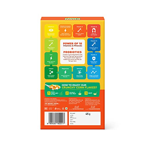 Image of Yogabar Cornflakes Original Healthy Crunchy Breakfast cereals with Probiotics 425g