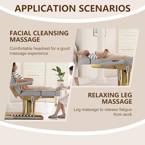 Larnavo Massage Table-Electric Massage Table with Grey High-End Luxury Style, SPA Beauty Bed Includes Smart Lifting, Tilt Back Adjustment, Thermostatic Heating - Image 7