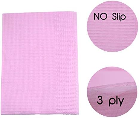 Aokbean 125pcs 13x17.7 inch 3 Ply Disposable Tattoo Tablecloth Waterproof Tattoo Tablecloth Towel Cleaning Pad Table Cover Cloth for Tattoo Supplies (Pink)