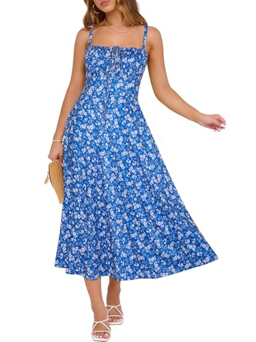 Image of YIOYOLA Corset Dress for Women Casual Tea Party Summer Wedding Guest Flowy Midi Sundress