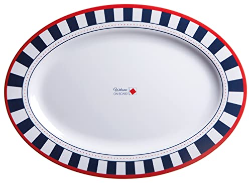 Servierplatten 2 Stück oval Navy Weiss - Venezia