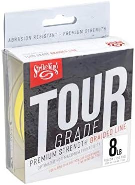 Strike King Tour Grade Braid Fishing Line, 150-Yards, 8-Pound, Yellow