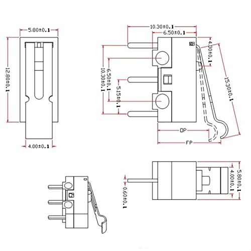 Micro switch SPDT 125V 1A miniature à mini levier pour circuit - 5