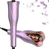 Nuaer Auto Hair Curler, 1 Larger Automatic Curling Iron Wand with Dual-Voltage, 4 Temp & Timer, Beach Waves Rotating Barrel Curling Wand, Anti-Scald, Auto Shut-Off, Fast Heating for Hair Styling